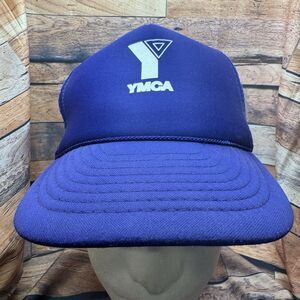 Vintage YMCA Purple Trucker Hat Adjustable Snapback 80s 90s Retro Foam Mesh